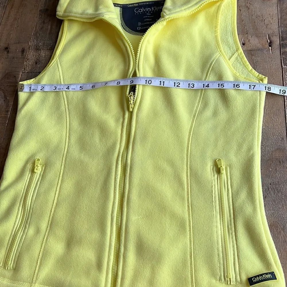 Calvin Klein Yellow Fleece Vest size Small - Picture 7 of 8